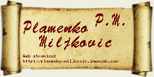 Plamenko Miljković vizit kartica